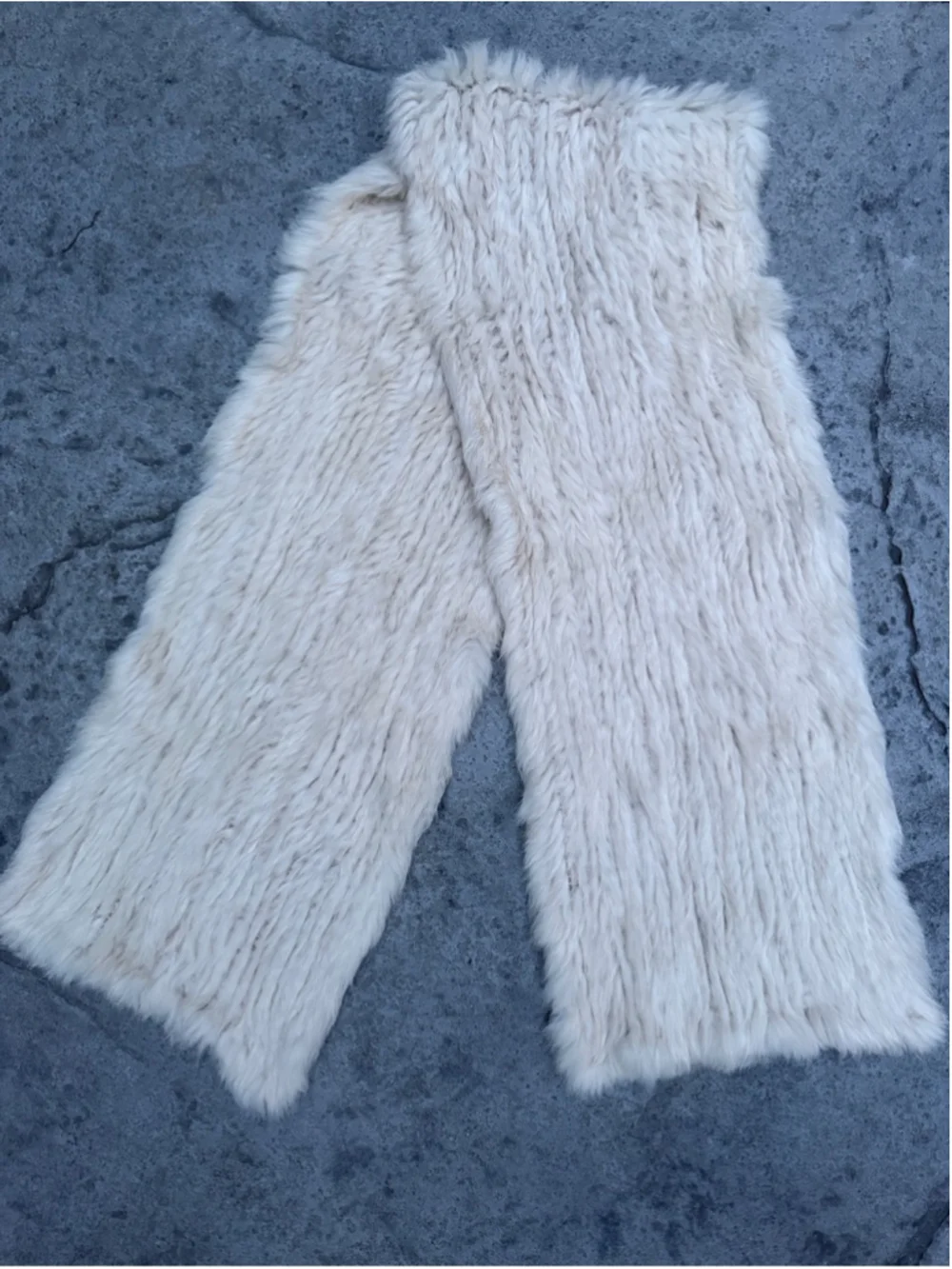 Danier Cream Faux Fur Scarf